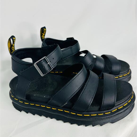 DR. MARTENS Blaire Sandal Black Strappy Platform size 10 - Picture 5 of 9